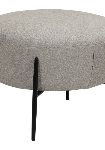 DAN-FORM ORBIT fotskammel i kasjmir, bouclstoff med svarte metallben
