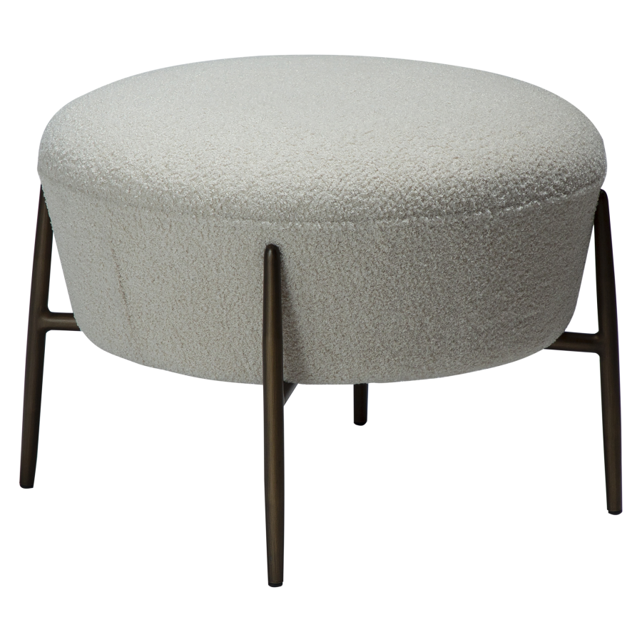 DAN-FORM ORBIT fotskammel Dove RPES boucl med ben i antikk messing