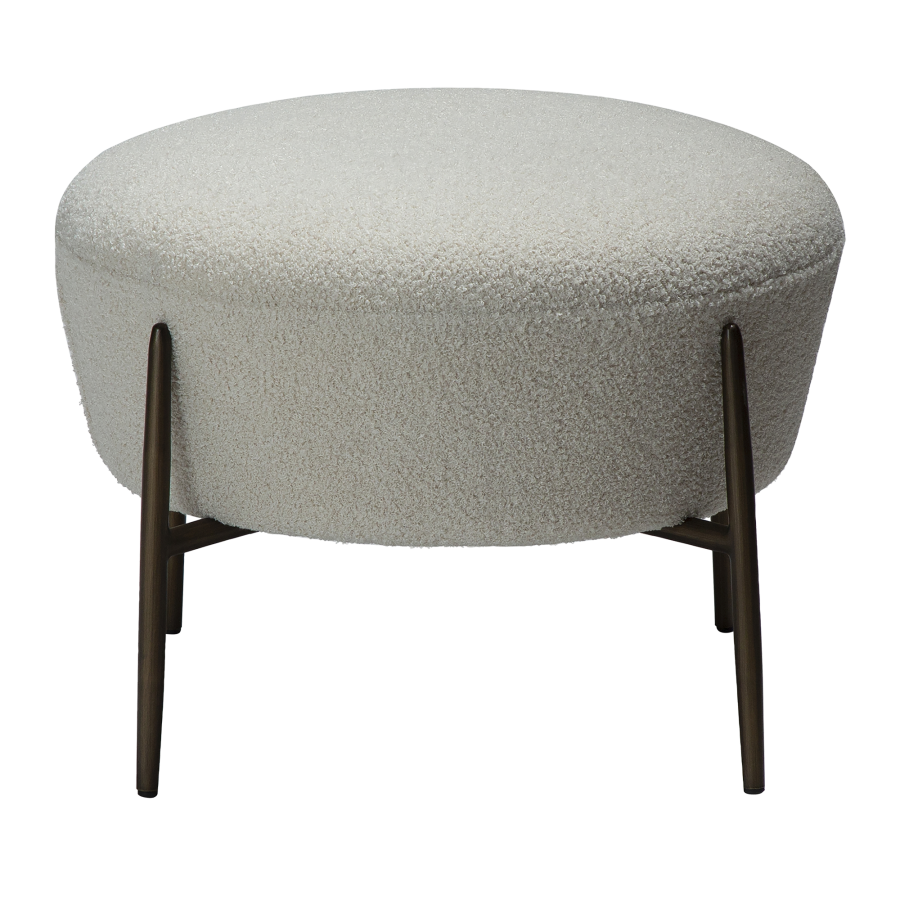 DAN-FORM ORBIT fotskammel Dove RPES boucl med ben i antikk messing