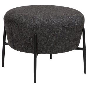 DAN-FORM ORBIT fotpall Raven svart boucltyg med svarta metallben