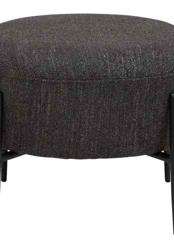 DAN-FORM ORBIT fotskammel Raven svart bouclstoff med svarte metallben