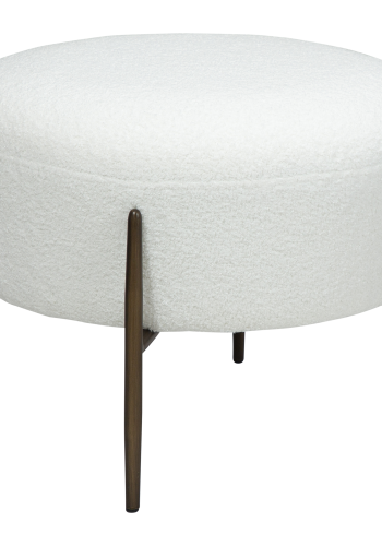 DAN-FORM ORBIT fotskammel Snow RPES boucl med ben i antikk messing