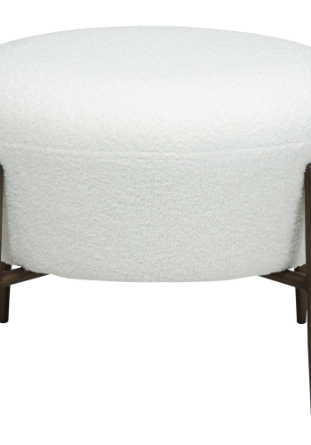 DAN-FORM ORBIT fotskammel Snow RPES boucl med ben i antikk messing