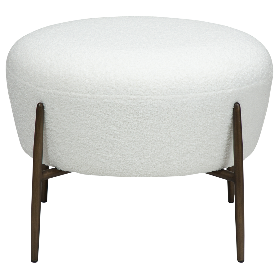 DAN-FORM ORBIT fotskammel Snow RPES boucl med ben i antikk messing