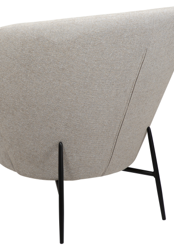 DAN-FORM ORBIT lenestol i kasjmir, bouclstoff med svarte metallben