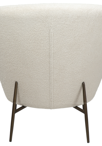 DAN-FORM ORBIT Lounge Chair Dove RPES bouclstoff m. antikke messingben