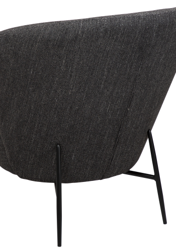 DAN-FORM ORBIT Loungestol Raven svart bouclstoff med svarte metallben