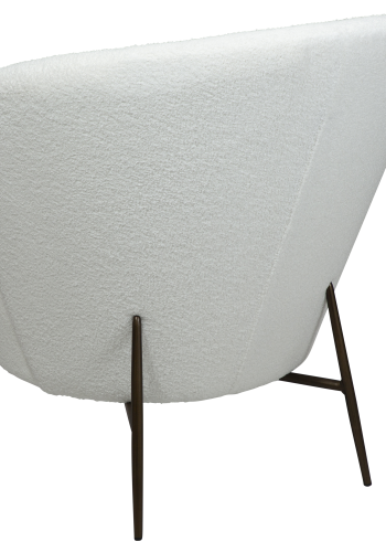 DAN-FORM ORBIT lenestol Snow RPES boucl med ben i antikk messing