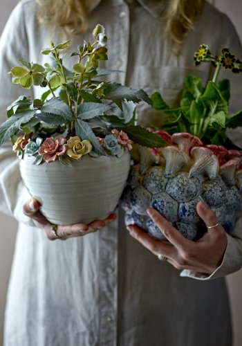 CREATIVE COLLECTION Maidan Blumentopfhalter, Rosa, Steingut (T20,5xH18 cm)