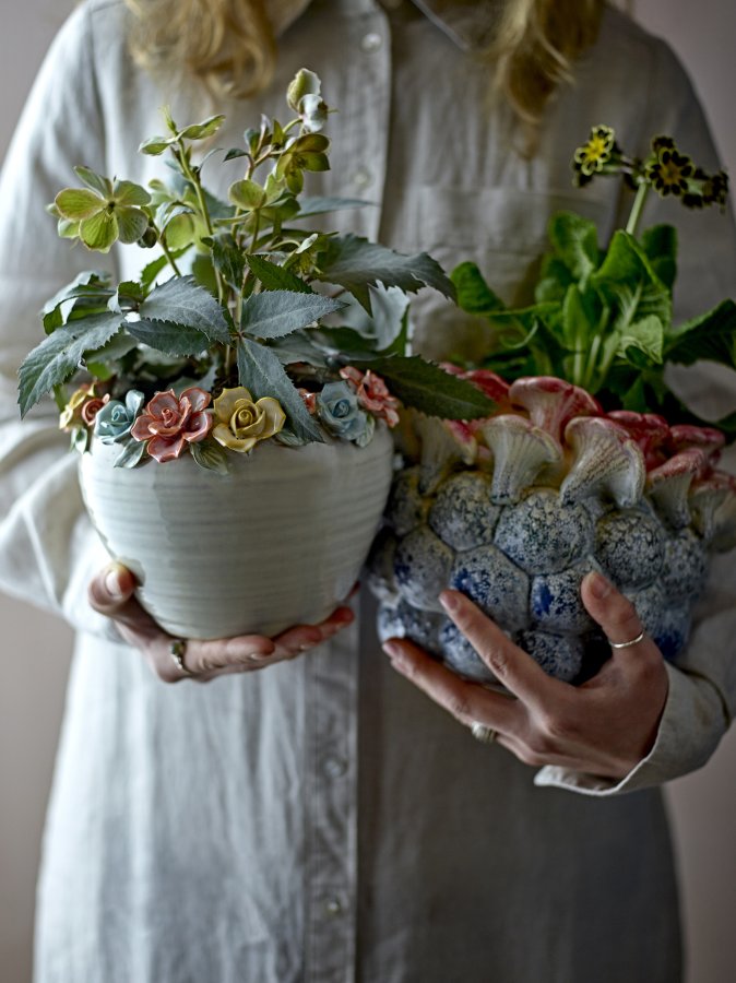 CREATIVE COLLECTION Maidan Blumentopfhalter, Rosa, Steingut (T20,5xH18 cm)