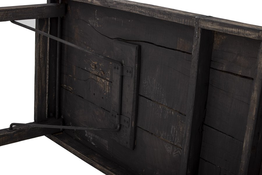 CREATIVE COLLECTION Cali Esstisch, klappbar - schwarzes Recyclingholz (168x56)