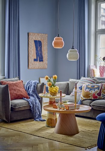 BLOOMINGVILLE Atle veggdekorasjon, rektangulr - brun ull (93x70)