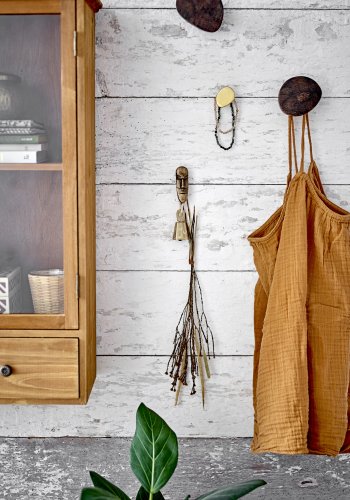 BLOOMINGVILLE fergekrok, messing, aluminium, sett med 3, L4xH3xB4 cm