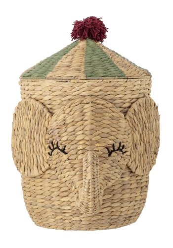 BLOOMINGVILLE MINI Bobo Korg med lock, Natur, Vattenhyacint (L35xH50xB35 cm)