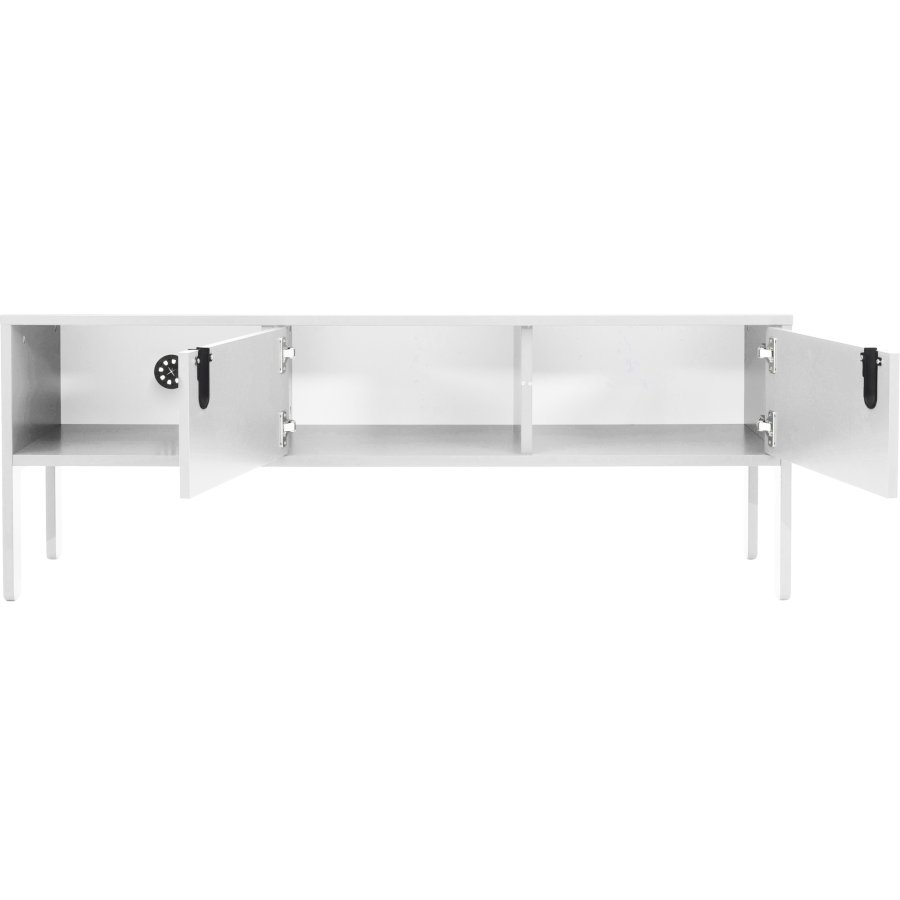 TENZO Uno TV-bord, m. 2 lger, 3 rum og plasthndtag - hvid MDF (137x40)