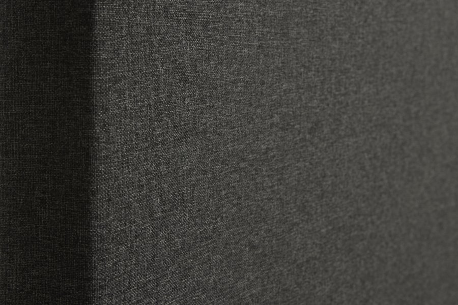 Plain sengegavl, hjdejusterbar - antracitgr polyester stof (L:140)