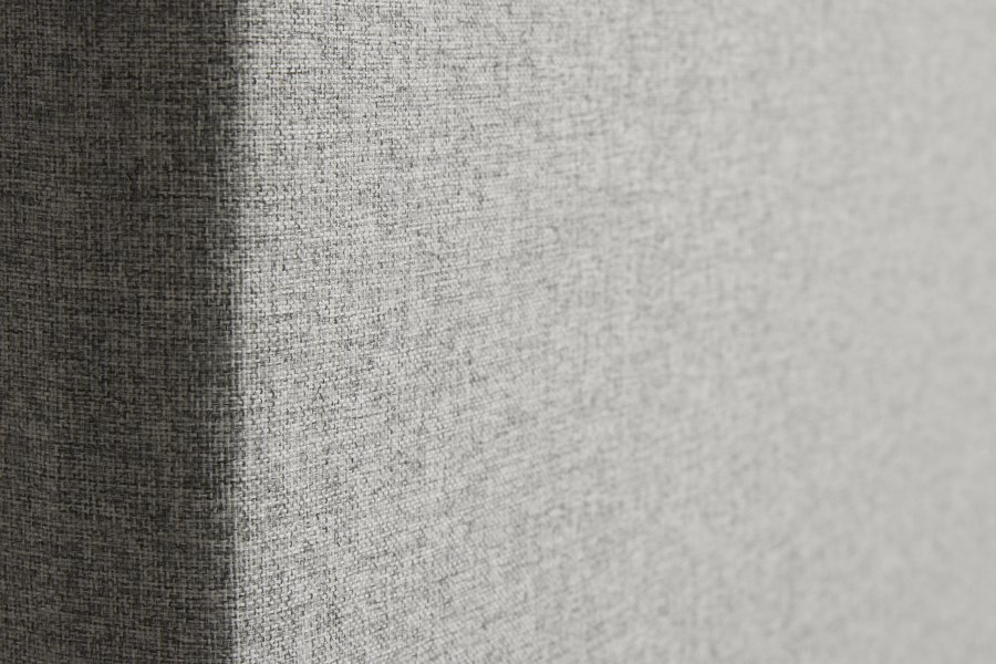 Vanlig sengegavl, hydejusterbar - lysegr polyesterstoff (L:140)