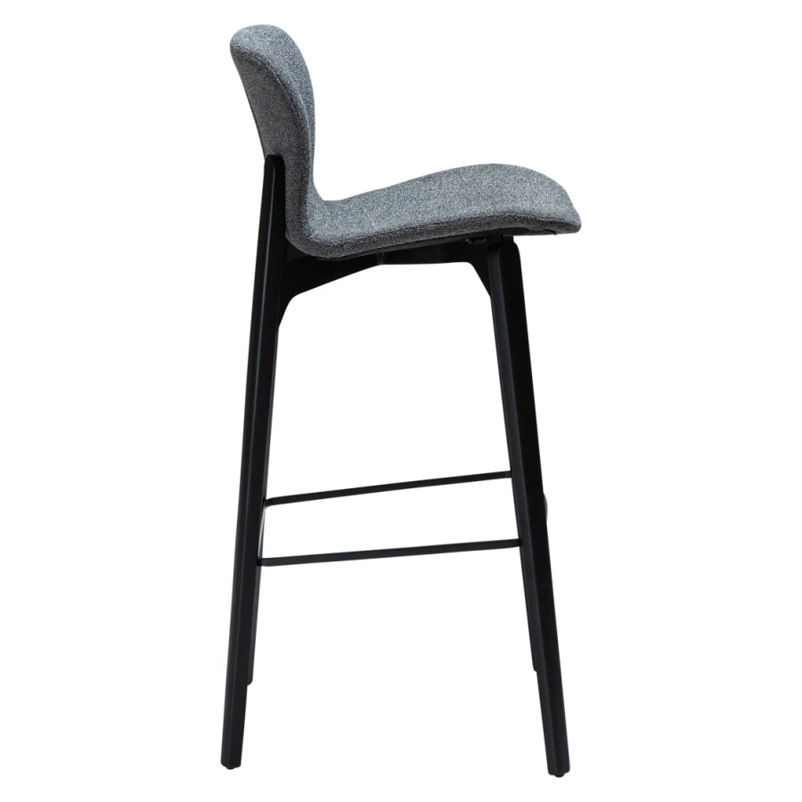 DAN-FORM Paragon barkrakk, med ryggsttte og fotsttte - grtt boucléstoff og svart asketre