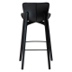 DAN-FORM Paragon Barhocker, mit Rückenlehne und Fußstütze - Vintage schwarzes Kunstleder und schwarzes Eschenholz