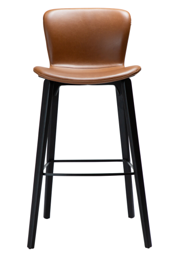 DAN-FORM Paragon barkrakk, med ryggsttte og fotsttte - vintage lysebrunt kunstskinn og svart asketre