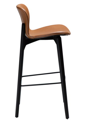 DAN-FORM Paragon barkrakk, med ryggsttte og fotsttte - vintage lysebrunt kunstskinn og svart asketre