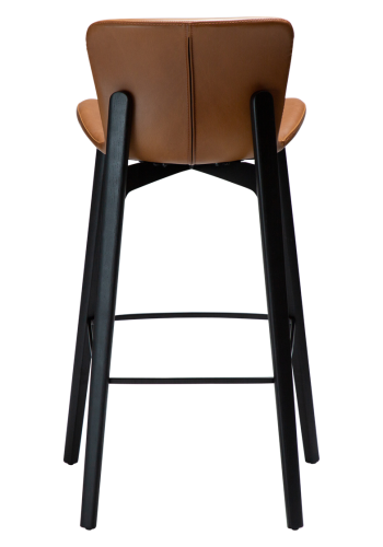 DAN-FORM Paragon barkrakk, med ryggsttte og fotsttte - vintage lysebrunt kunstskinn og svart asketre