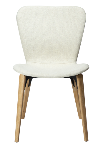 DAN-FORM PARAGON Stol Benhvit bouclstoff med eikeben