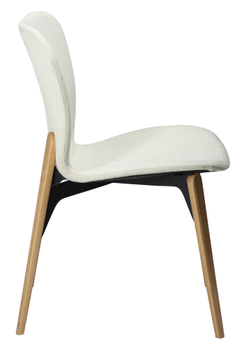 DAN-FORM PARAGON Stol Benhvit bouclstoff med eikeben