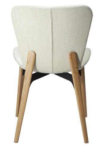 DAN-FORM PARAGON Stol Benhvit bouclstoff med eikeben