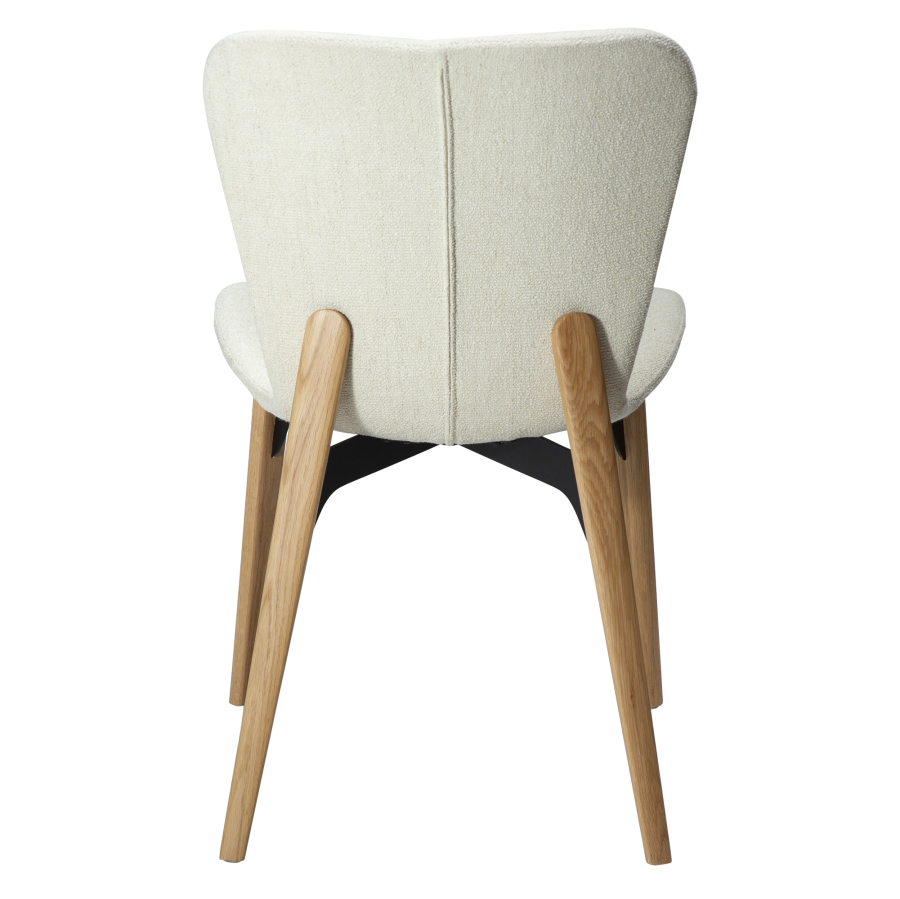 DAN-FORM PARAGON Stol Benhvit bouclstoff med eikeben