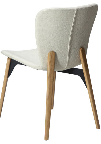 DAN-FORM PARAGON Stol Benhvit bouclstoff med eikeben