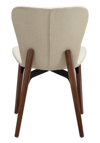 DANFORM Paragon Esszimmerstuhl - matter Mandel-Bouclé-Stoff mit Glitzer und Walnuss-Eschenholz