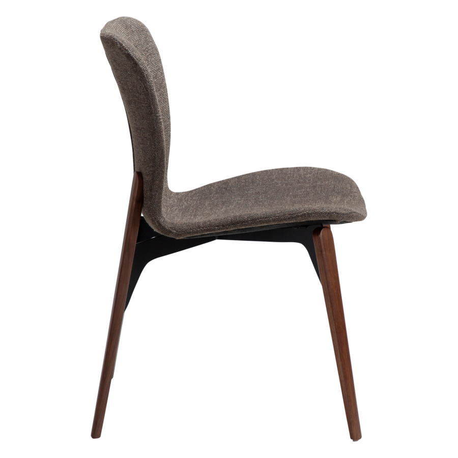 DANFORM Paragon Esszimmerstuhl - Major brauner Bouclé-Stoff und Walnuss-Eschenholz