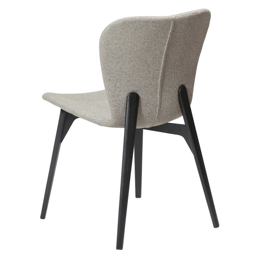 DAN-FORM PARAGON Stol Pebble Earth boucl-stoff med ben av svartbeiset ask