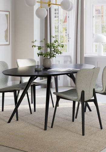 DAN-FORM PARAGON Stol Pebble Earth boucl-stoff med ben av svartbeiset ask