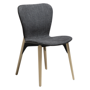 DAN-FORM PARAGON spisebordsstol - Ravn sort boucl stof og hvidkalket eg