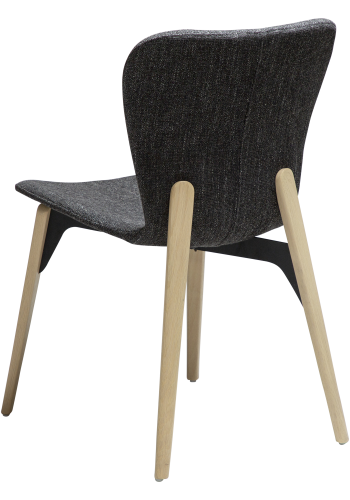 DAN-FORM PARAGON Stol Ravn svart bouclstoff med hvitkalkede eikeben