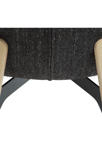 DAN-FORM PARAGON Stol Ravn svart bouclstoff med hvitkalkede eikeben