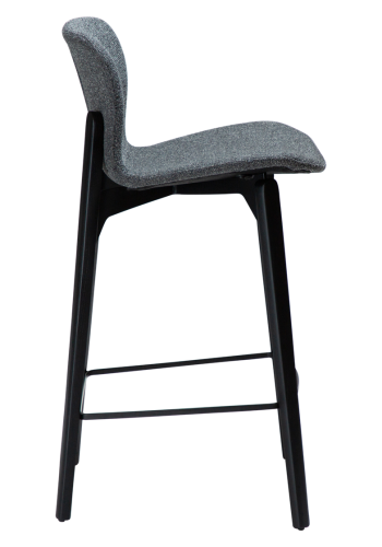 DAN-FORM Paragon counterstol, med ryggsttte og fotsttte - grtt boucléstoff og svart ask