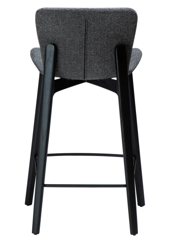 DAN-FORM Paragon counterstol, med ryggsttte og fotsttte - grtt boucléstoff og svart ask