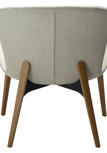 DAN-FORM PARAGON lenestol i hvitt bouclstoff med eikeben