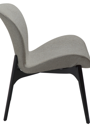 DAN-FORM PARAGON lenestol Pebble Earth boucl-stoff med ben i svartbeiset ask