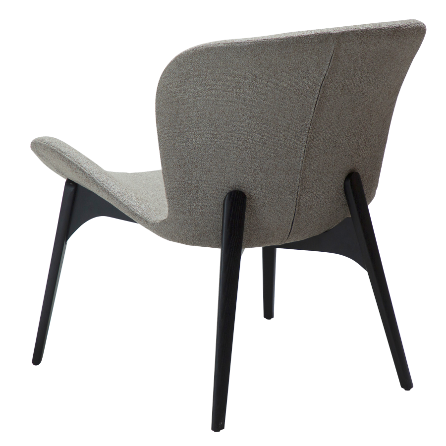 DAN-FORM PARAGON lenestol Pebble Earth boucl-stoff med ben i svartbeiset ask