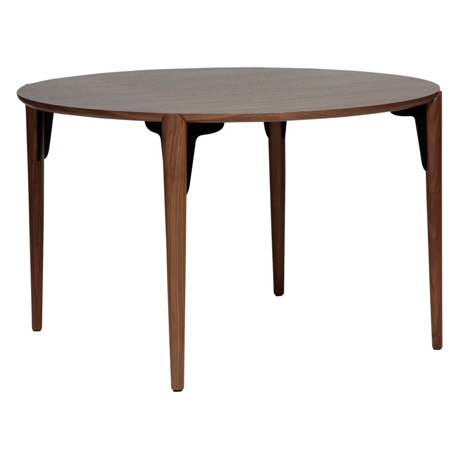 DANFORM Paragon Esstisch, rund – braunes Walnussfurnier und braune Walnuss (122)