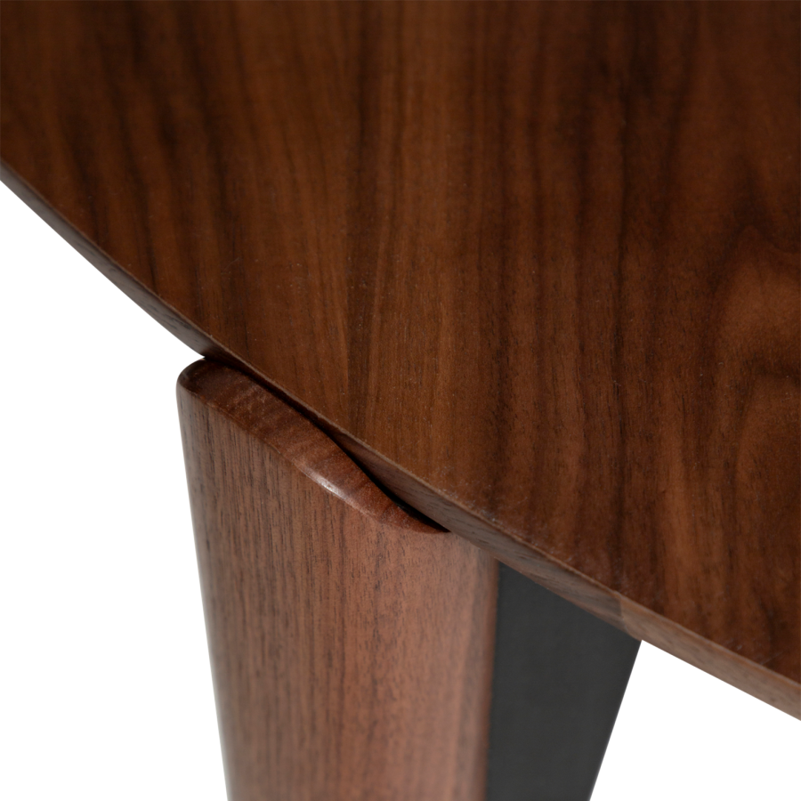 DANFORM Paragon Esstisch, rund – braunes Walnussfurnier und braune Walnuss (122)