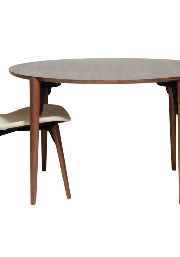 DANFORM Paragon Esstisch, rund – braunes Walnussfurnier und braune Walnuss (122)