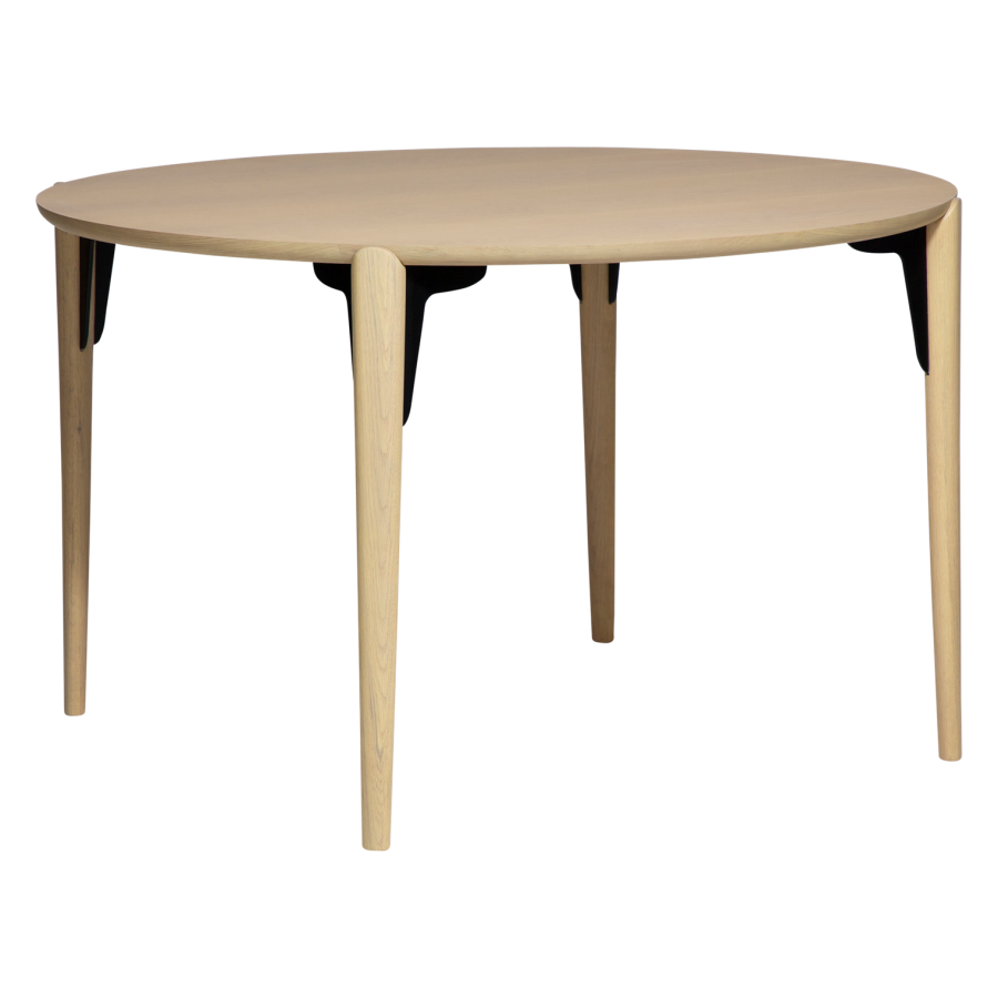 DANFORM Paragon Esstisch, rund – weiß gekalktes Eichenfurnier und weiß gekalkte Eiche (122)