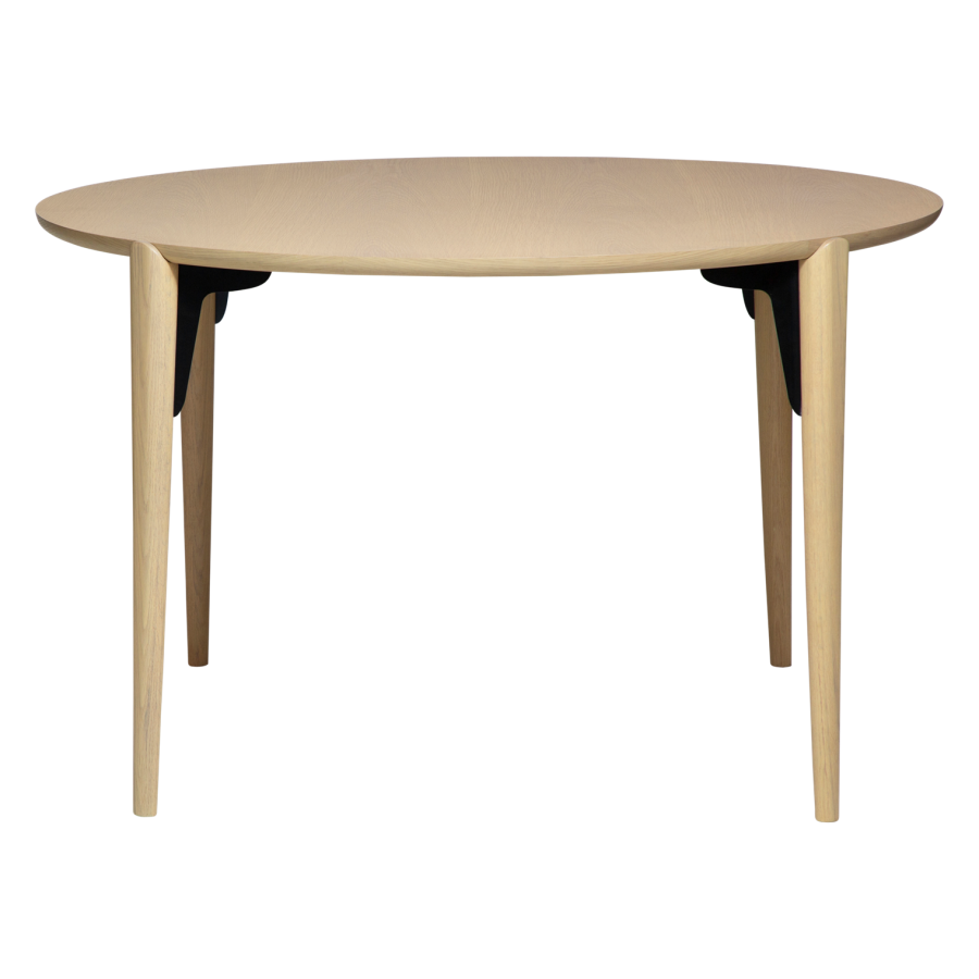 DANFORM Paragon Esstisch, rund – weiß gekalktes Eichenfurnier und weiß gekalkte Eiche (122)