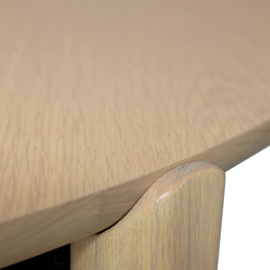 DANFORM Paragon Esstisch, rund – weiß gekalktes Eichenfurnier und weiß gekalkte Eiche (122)