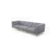 Paris 3-pers. sofa (tre moduler) - lysegr polyester stof og natur egetr